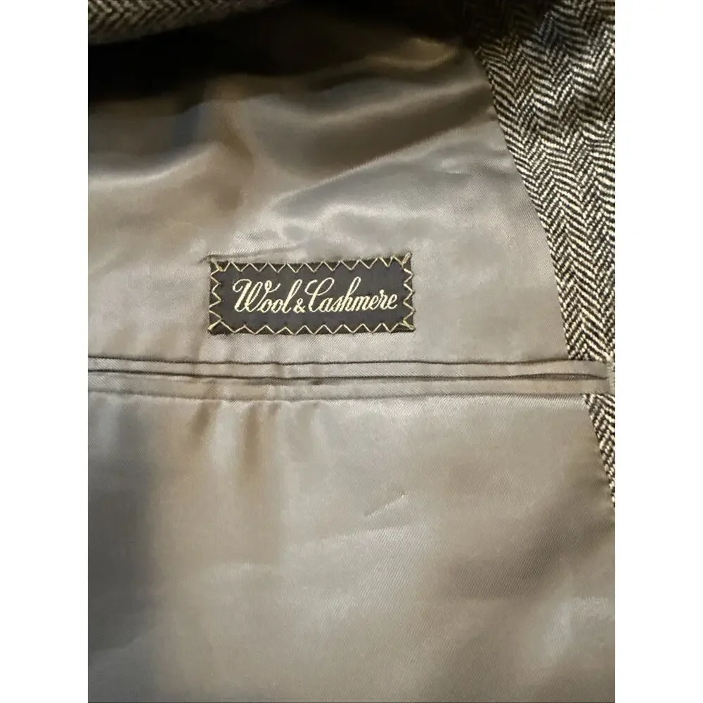 Ermenegildo Zegna Sport Coat 42R 52EU Wool Cashmere Herringbone Made In Italy - Picture 6 of 13